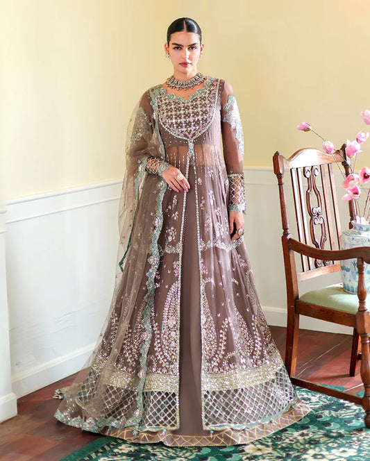 Roheenaz whisper of grace Unstitched chiffon vol. II | 3-piece luxury suit (Maeve)
