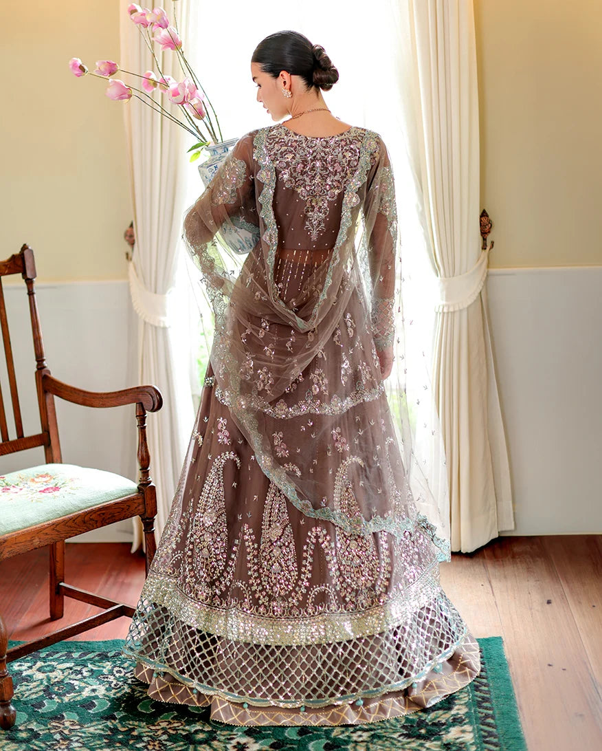 Roheenaz whisper of grace Unstitched chiffon vol. II | 3-piece luxury suit (Maeve)