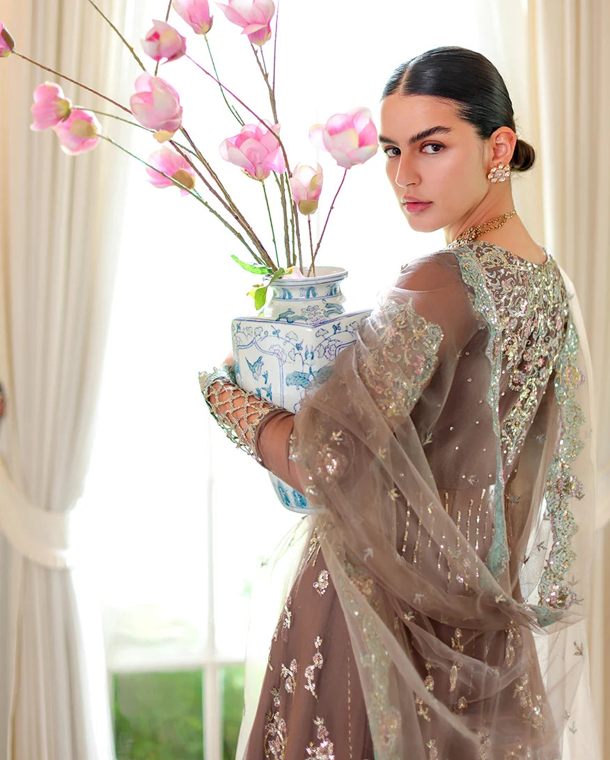 Roheenaz whisper of grace Unstitched chiffon vol. II | 3-piece luxury suit (Maeve)