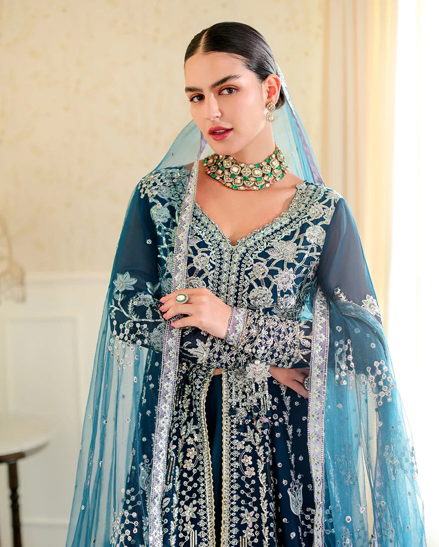 Roheenaz whisper of grace Unstitched chiffon vol. II | 3-piece luxury suit (Marcella)