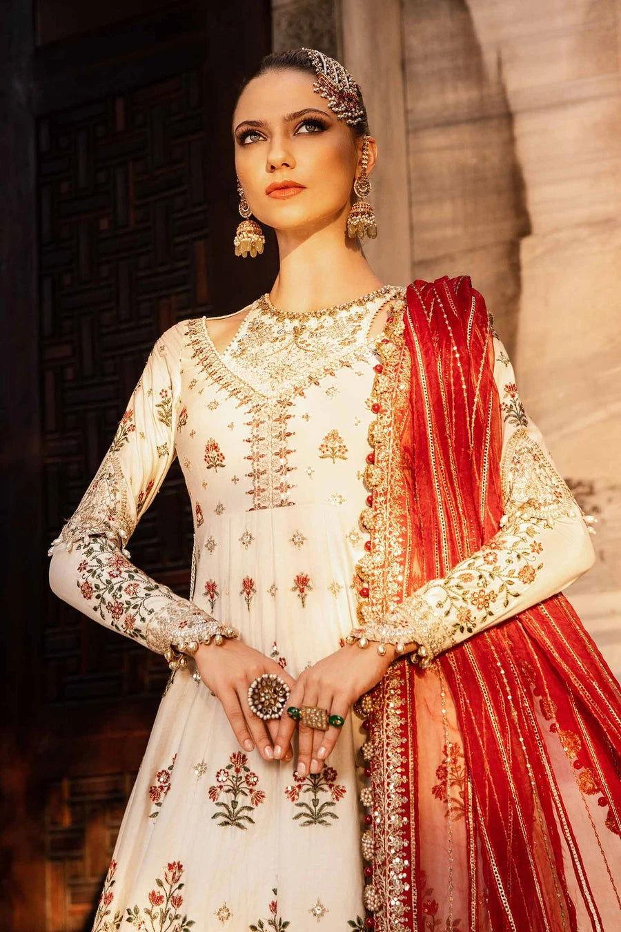 Maria b CST-801 Unstitched Embroidered Cotton Satin