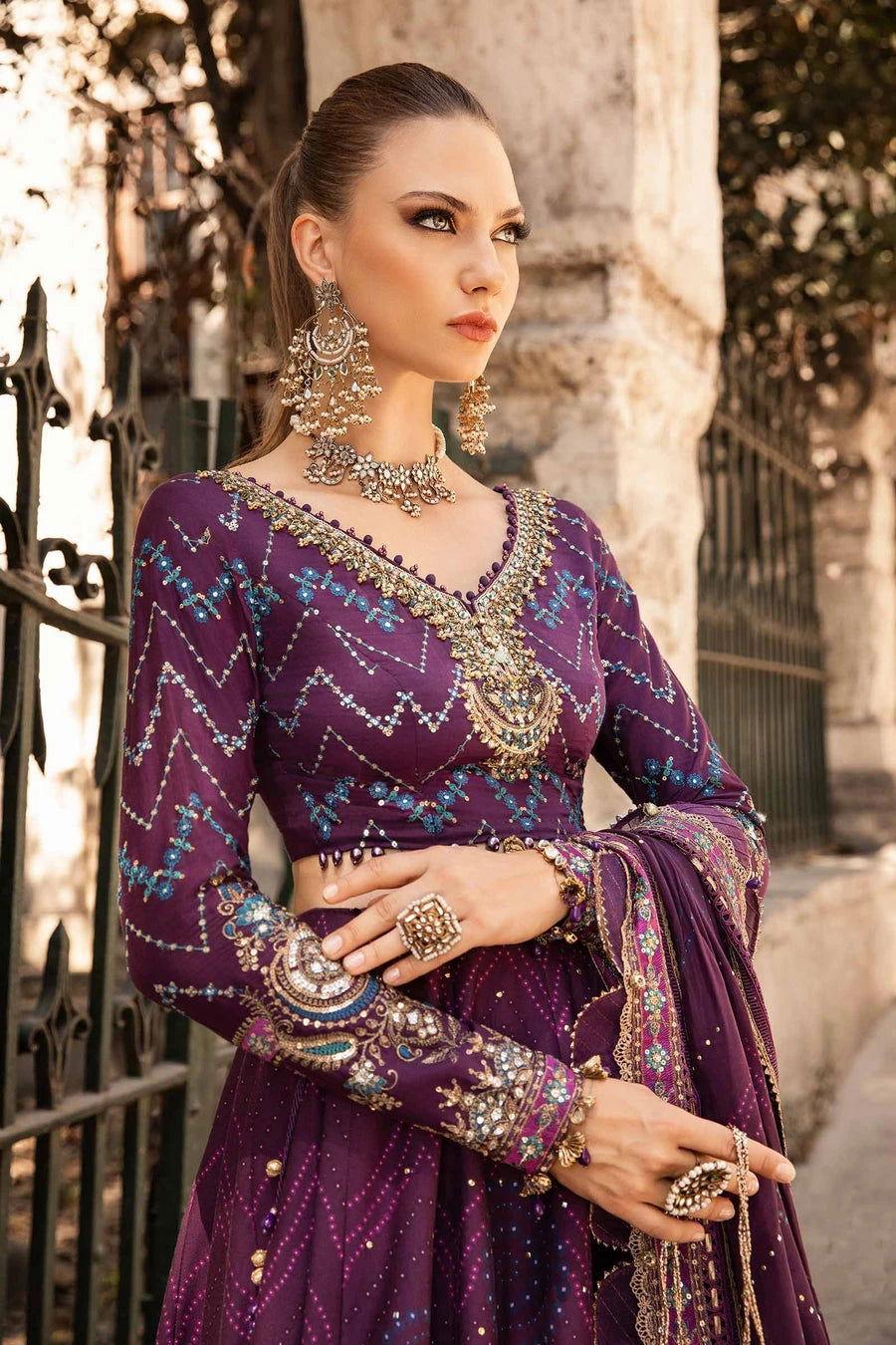 Maria b CST-802 Unstitched Embroidered Cotton Satin