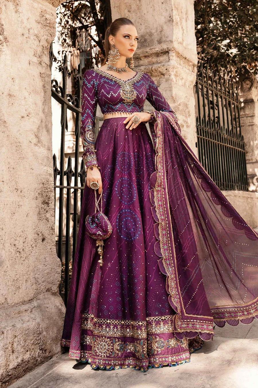 Maria b CST-802 Unstitched Embroidered Cotton Satin