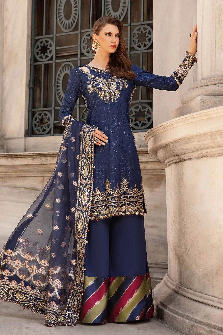 Maria b CST-804 Unstitched Embroidered Cotton Satin