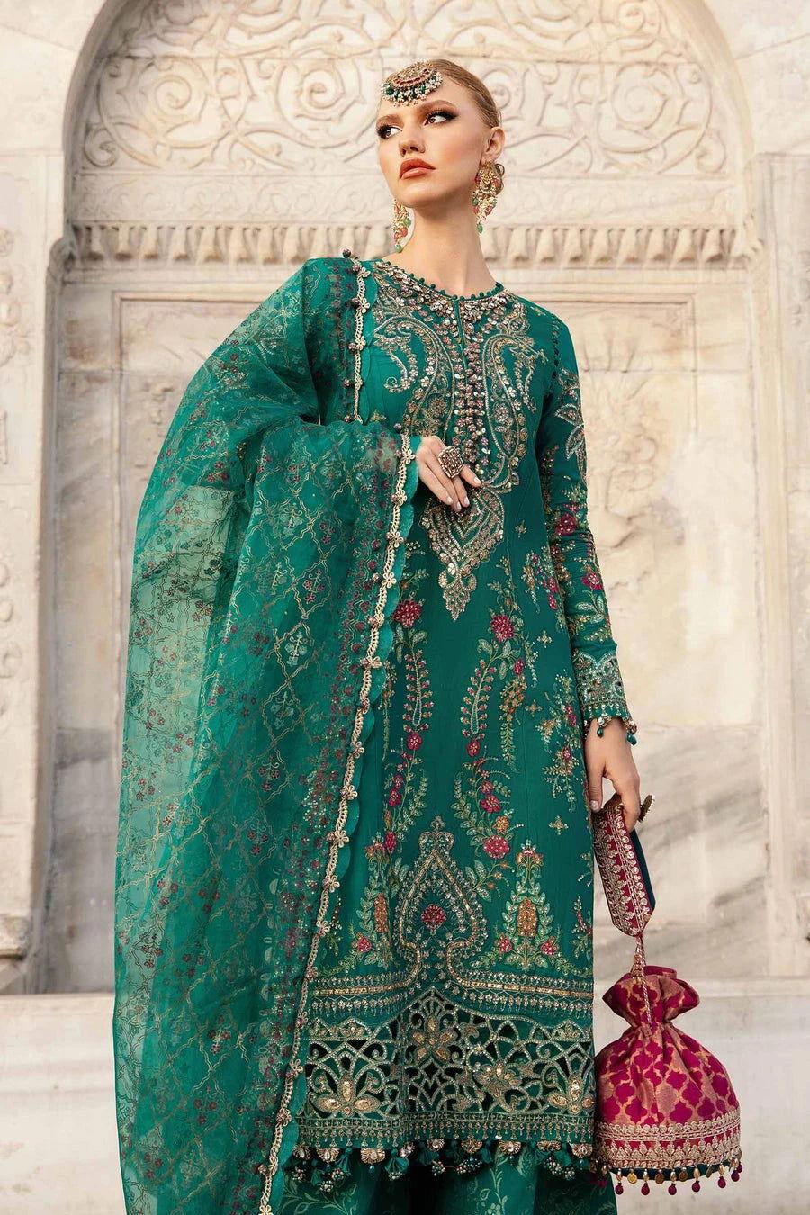 Maria b CST-805 Unstitched Embroidered Cotton Satin