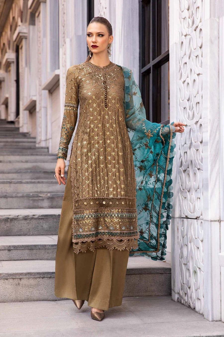 Maria b CST-808 Unstitched Embroidered Cotton Satin