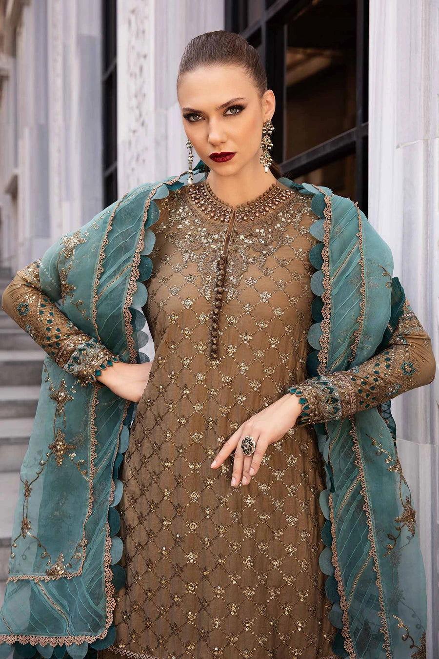 Maria b CST-808 Unstitched Embroidered Cotton Satin