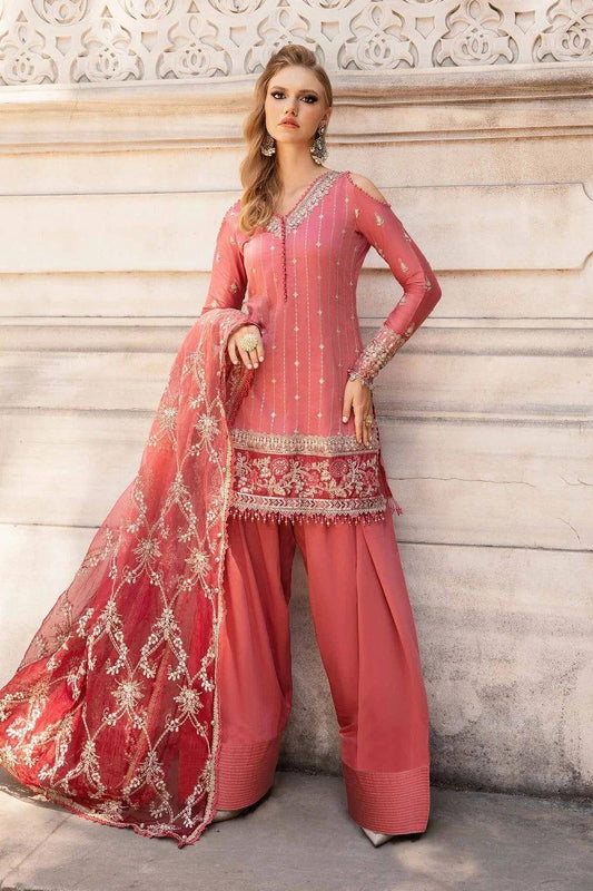 Maria b CST-809 Unstitched Embroidered Cotton Satin