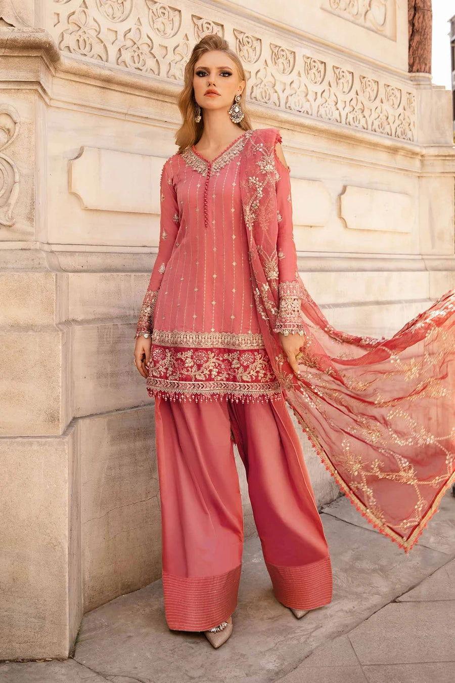 Maria b CST-809 Unstitched Embroidered Cotton Satin