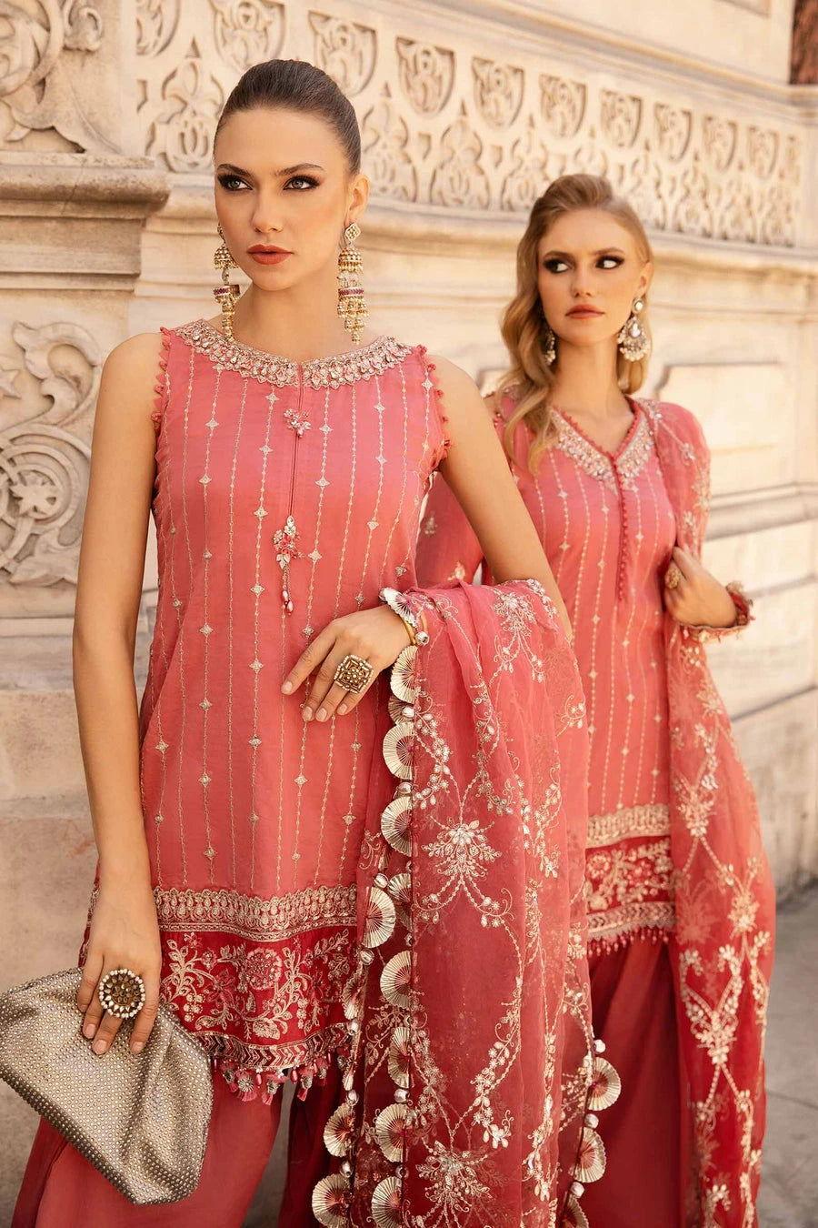 Maria b CST-809 Unstitched Embroidered Cotton Satin