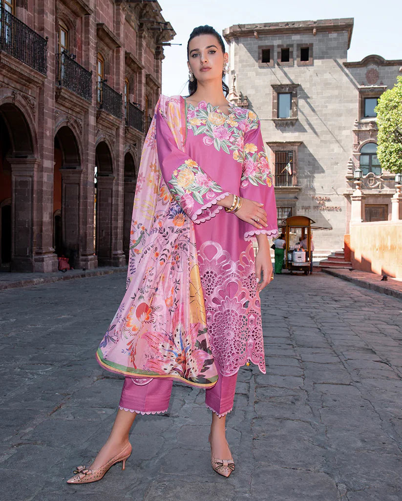 Hemline By Mushq - Embroidered Lawn 3 Piece stitched Suit (MEREDITH)