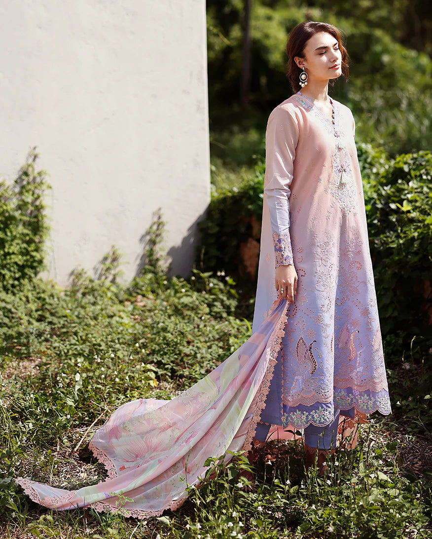 Mushq Solace Ombre Luxury Lawn 3 Piece Unstitched Suit (Morning Veil)