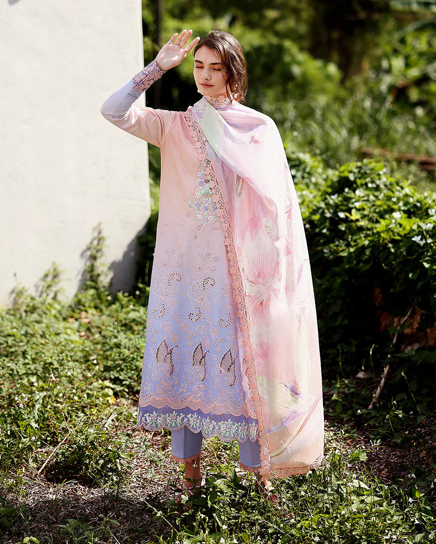 Mushq Solace Ombre Luxury Lawn 3 Piece Unstitched Suit (Morning Veil)