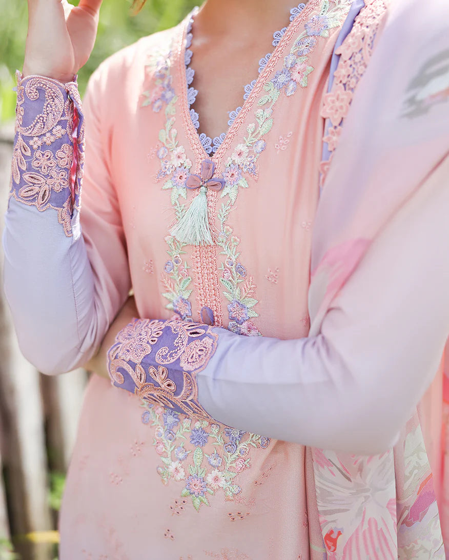 Mushq Solace Ombre Luxury Lawn 3 Piece Unstitched Suit (Morning Veil)