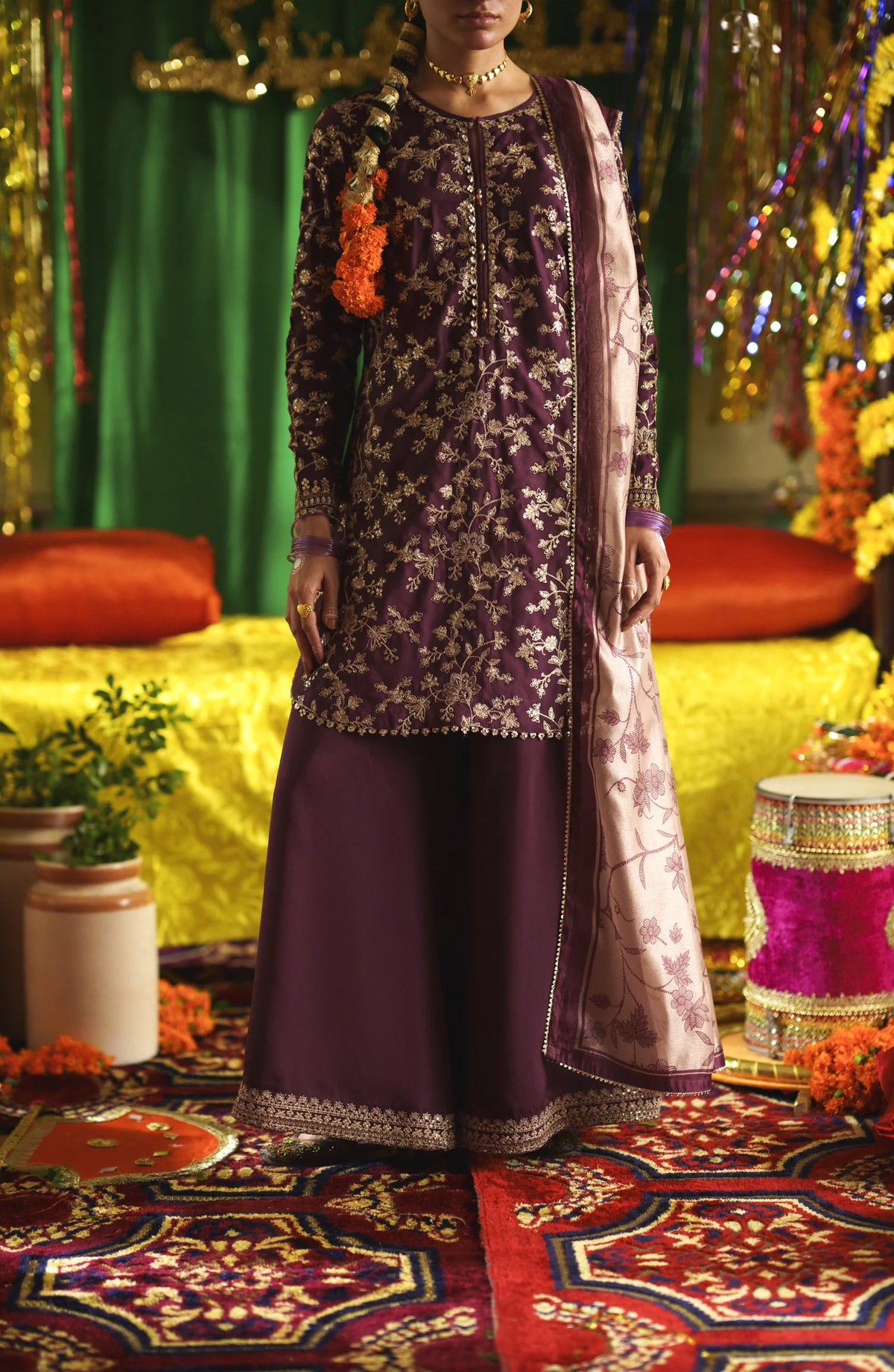 Casual Lite Mubarak Vol-1 Embroidered Silk Viscose Stitched 3-Piece Suit (Mahgul)