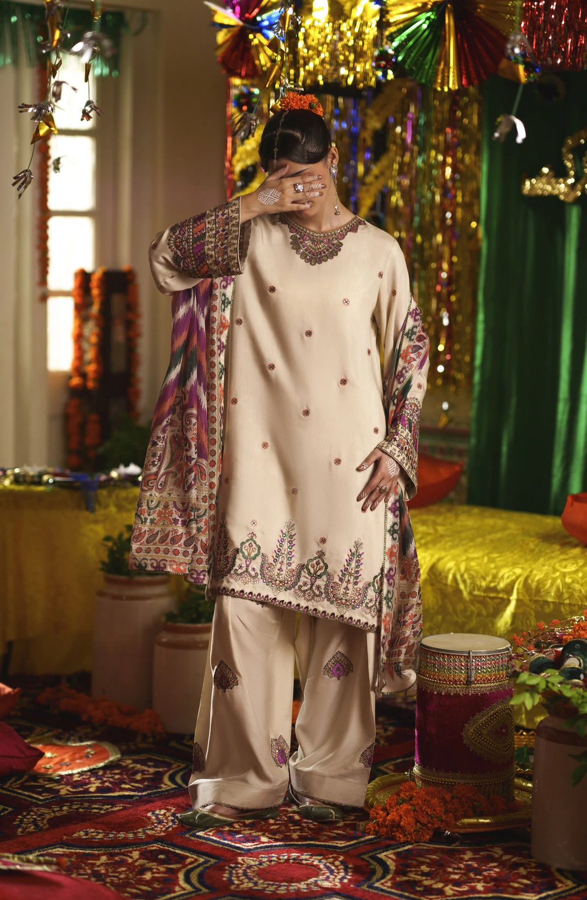 Casual Lite Mubarak Vol-1 Embroidered Silk Viscose Stitched 3-Piece Suit (Sehar)