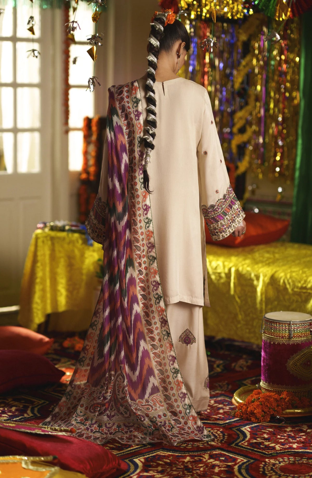 Casual Lite Mubarak Vol-1 Embroidered Silk Viscose Stitched 3-Piece Suit (Sehar)