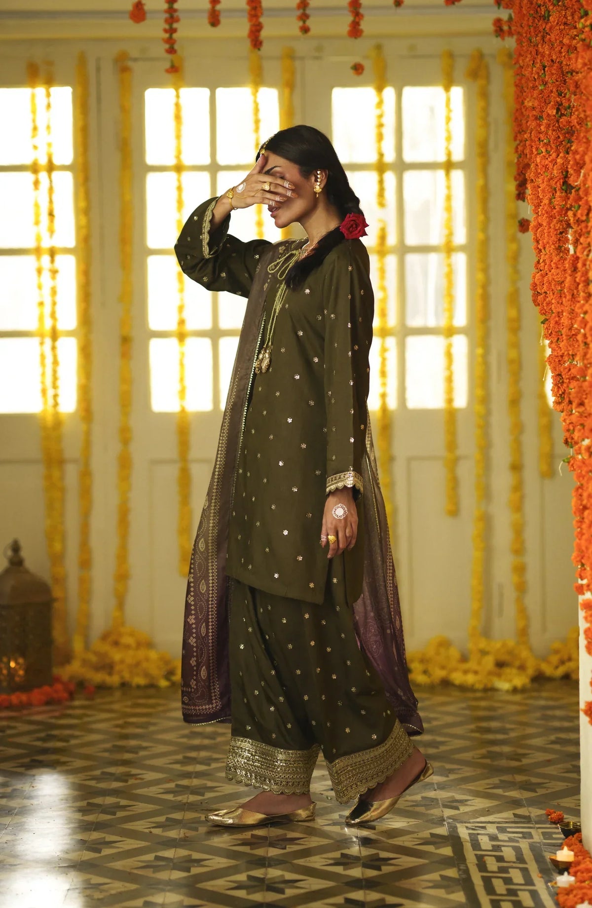 Casual Lite Mubarak Vol-1 Embroidered Silk Viscose Stitched 3-Piece Suit (Mehreen)