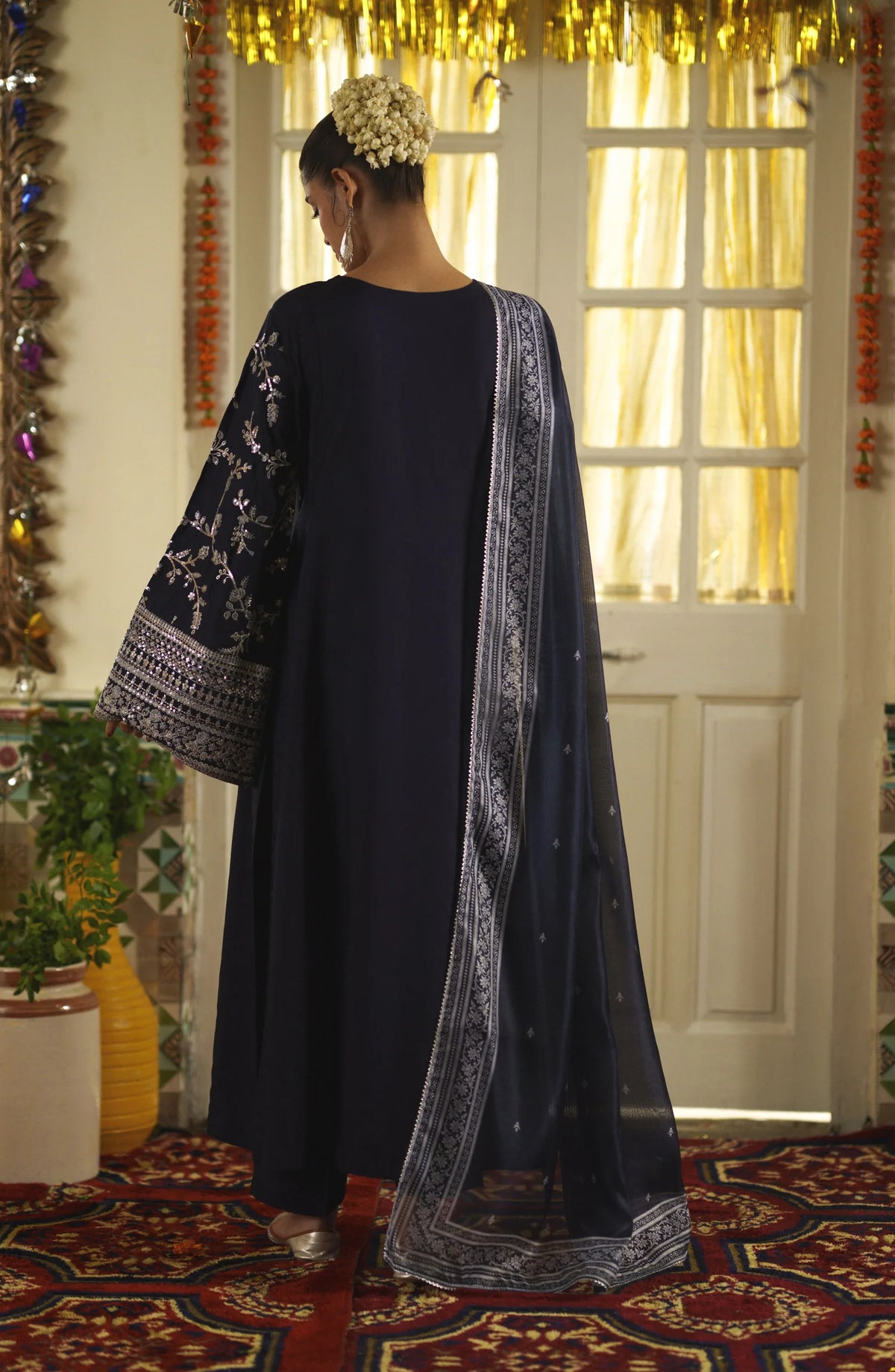 Casual Lite Mubarak Vol-1 Embroidered Silk Viscose Stitched 3-Piece Suit (Sitara)
