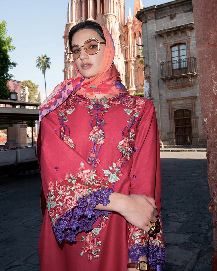 Hemline By Mushq - Embroidered Lawn 3 Piece Unstitched Suit (NICOLAS)