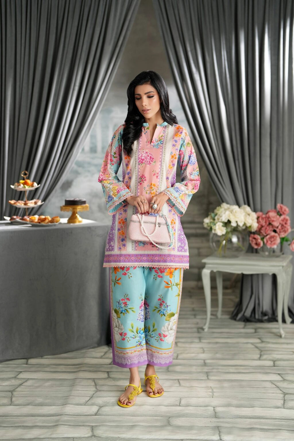 REGALIA Lawn RTW Printed Co-Ord Set – 2 Piece | CB1-7