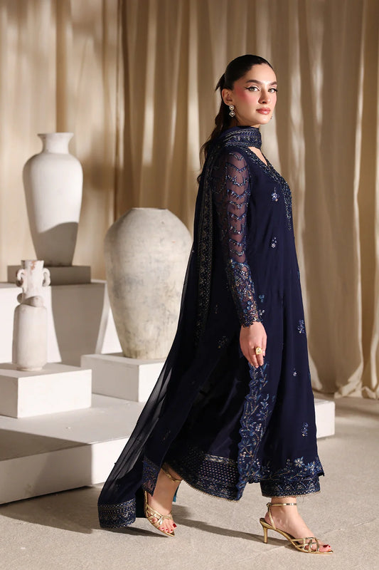 Azure Luxe Embroidered 3 Piece Unstitched Suit (Nova Night)