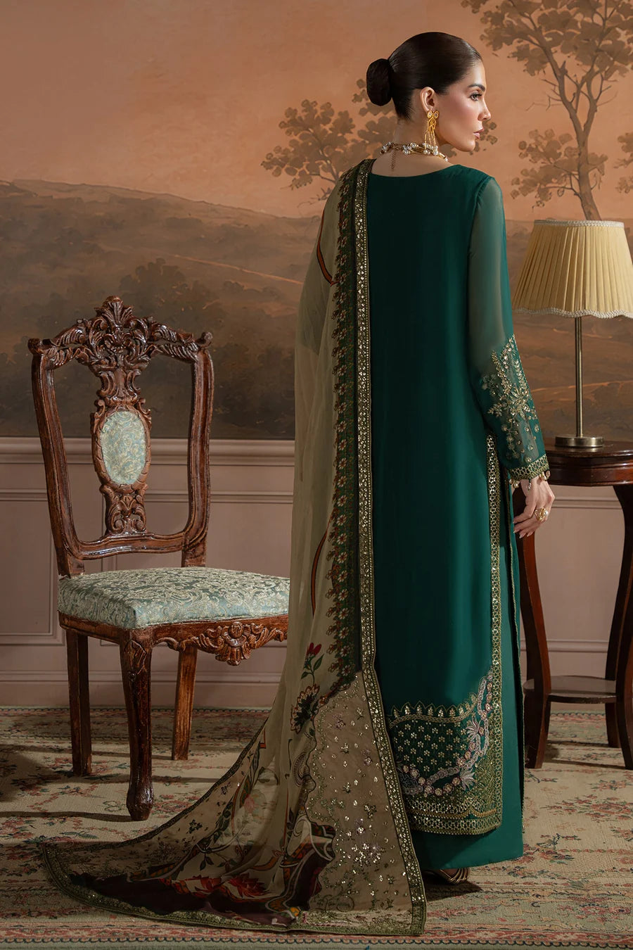 Nureh by Amaya Embroidered Chiffon Unstitched 3-Piece Suit (AM-44)