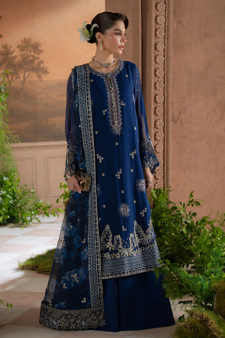 Nureh by Amaya Embroidered Chiffon Unstitched 3-Piece Suit (AM-45)