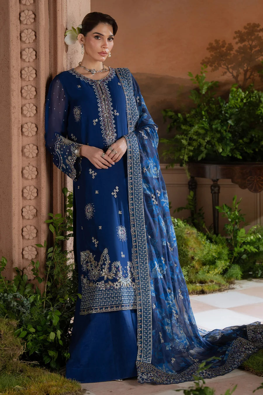 Nureh by Amaya Embroidered Chiffon Unstitched 3-Piece Suit (AM-45)