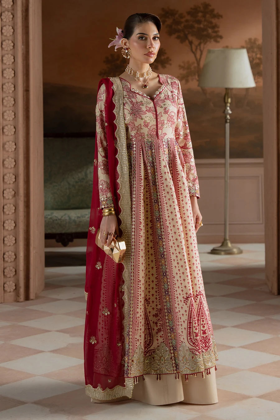 Nureh by Amaya Embroidered Chiffon Unstitched 3-Piece Suit (AM-46)