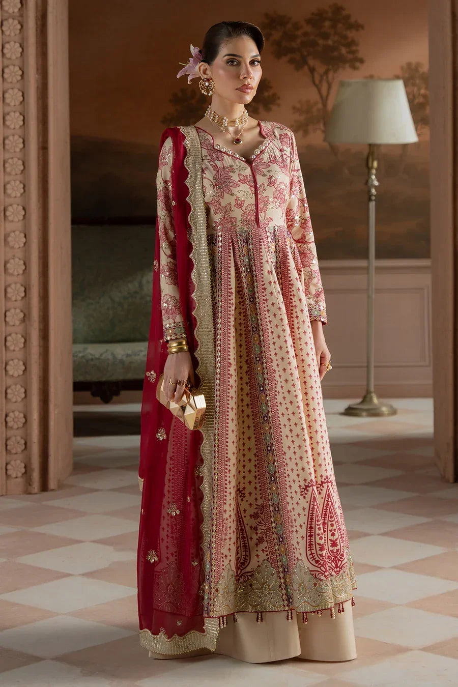 Nureh by Amaya Embroidered Chiffon Unstitched 3-Piece Suit (AM-46)