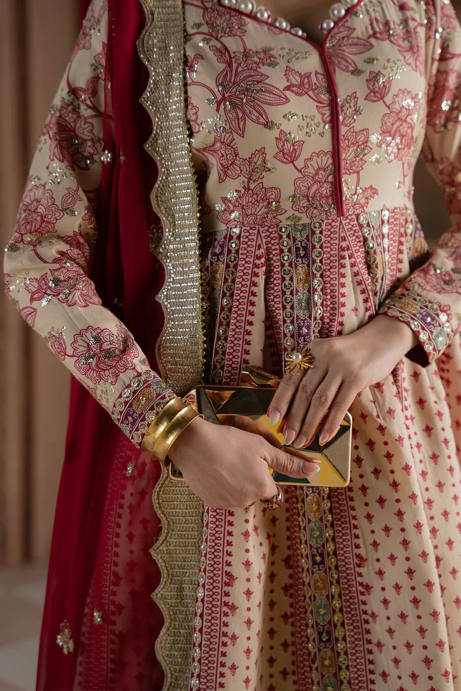 Nureh by Amaya Embroidered Chiffon Unstitched 3-Piece Suit (AM-46)