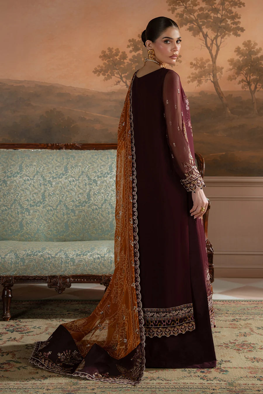 Nureh by Amaya Embroidered Chiffon Unstitched 3-Piece Suit (AM-47)