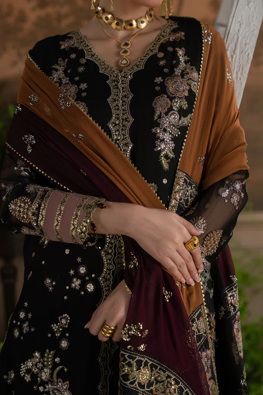 Nureh by Amaya Embroidered Chiffon Unstitched 3-Piece Suit (AM-48)