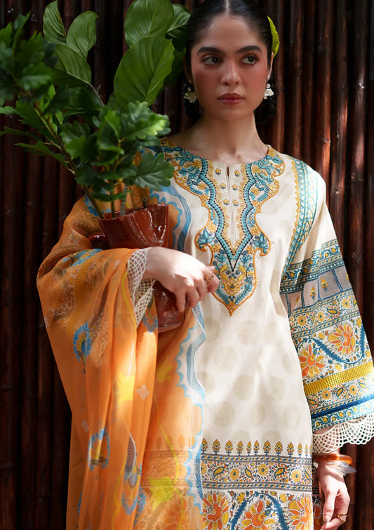 Laanem by Saira Rizwan Unstitched Embroidered Lawn 3 Piece Suit (AZURA-A)