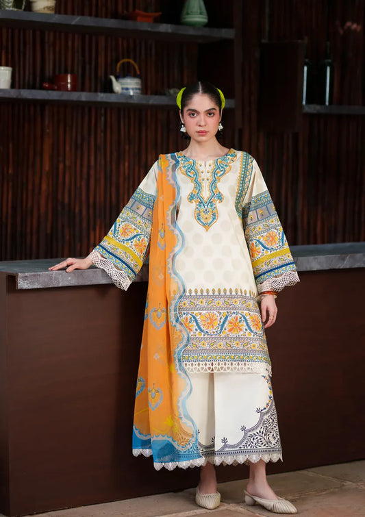 Laanem by Saira Rizwan stitched Embroidered Lawn 3 Piece Suit (AZURA-A)