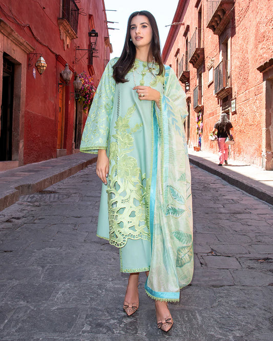 Hemline By Mushq - Embroidered Lawn 3 Piece Unstitched Suit (PALOMA)
