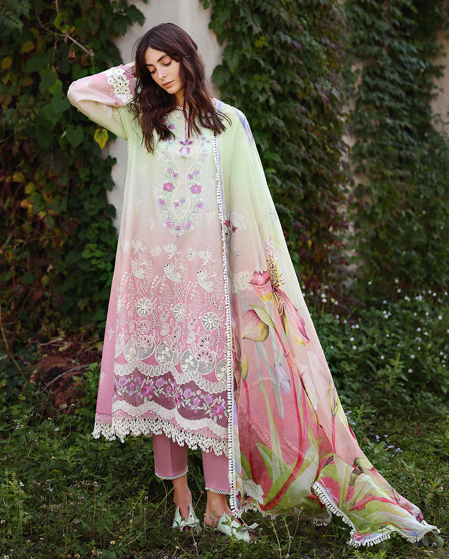 Mushq Solace Ombre Luxury Lawn 3 Piece Unstitched Suit (Petal Pull)