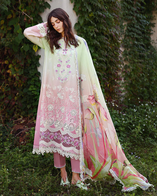 Mushq Solace Ombre Luxury Lawn 3 Piece Unstitched Suit (Petal Pull)