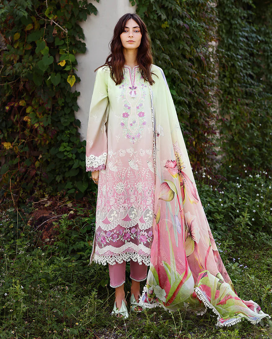Mushq Solace Ombre Luxury Lawn 3 Piece Unstitched Suit (Petal Pull)