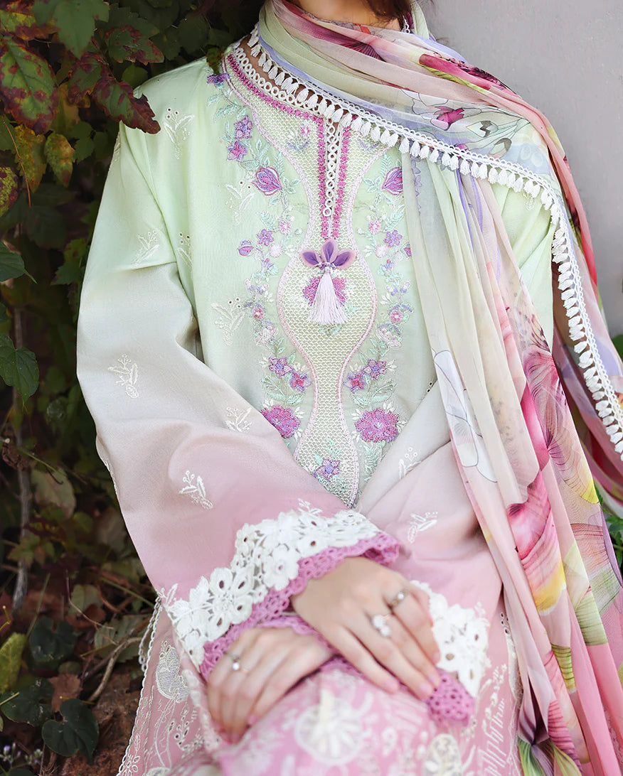 Mushq Solace Ombre Luxury Lawn 3 Piece Unstitched Suit (Petal Pull)