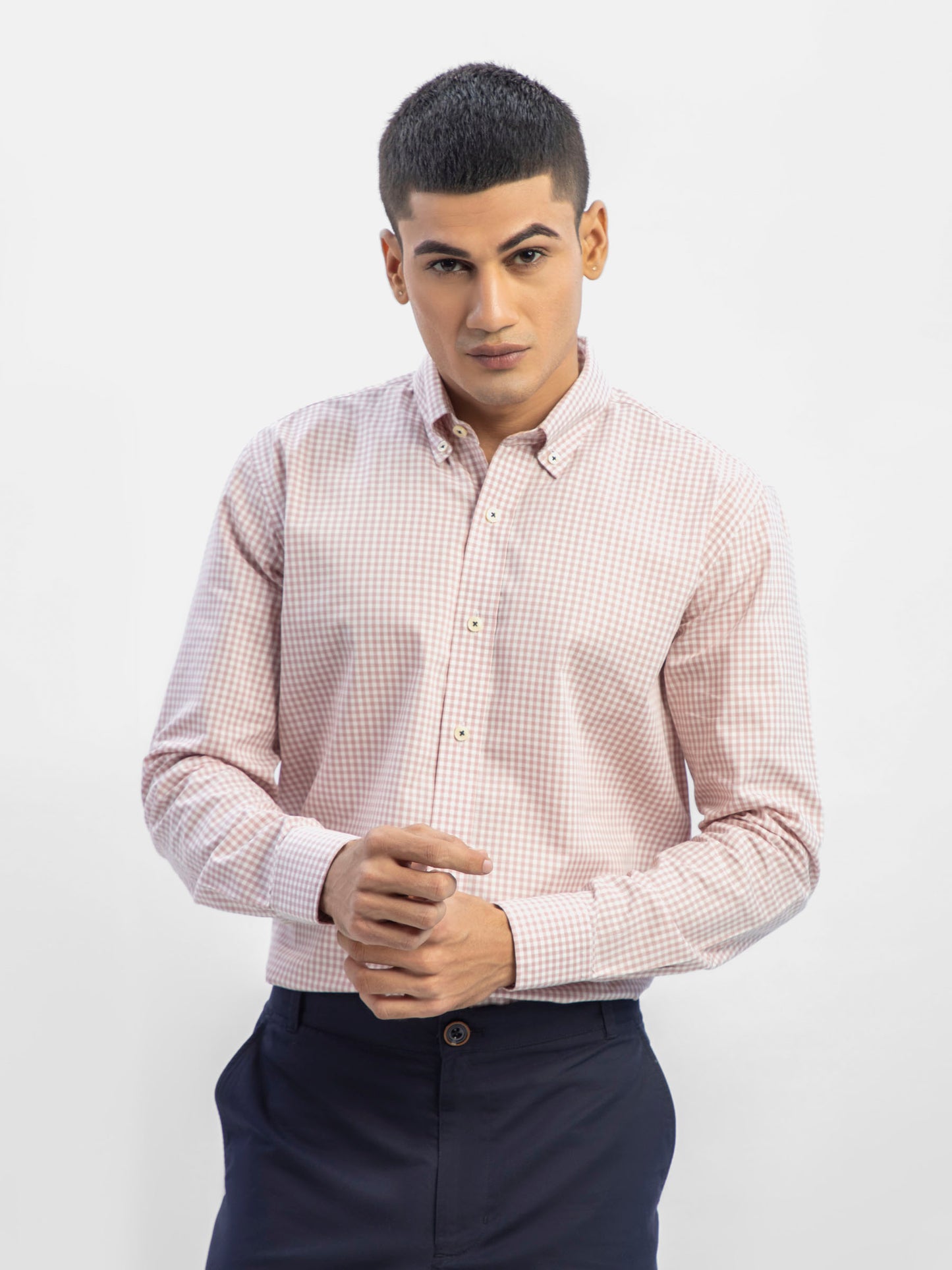 Pink 3512 Gingham Button Down Shirt SS2024