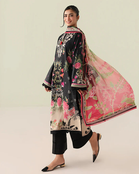 Roheenaz Rosette 3-Piece stitched Lawn Suit (Radiant Noon)