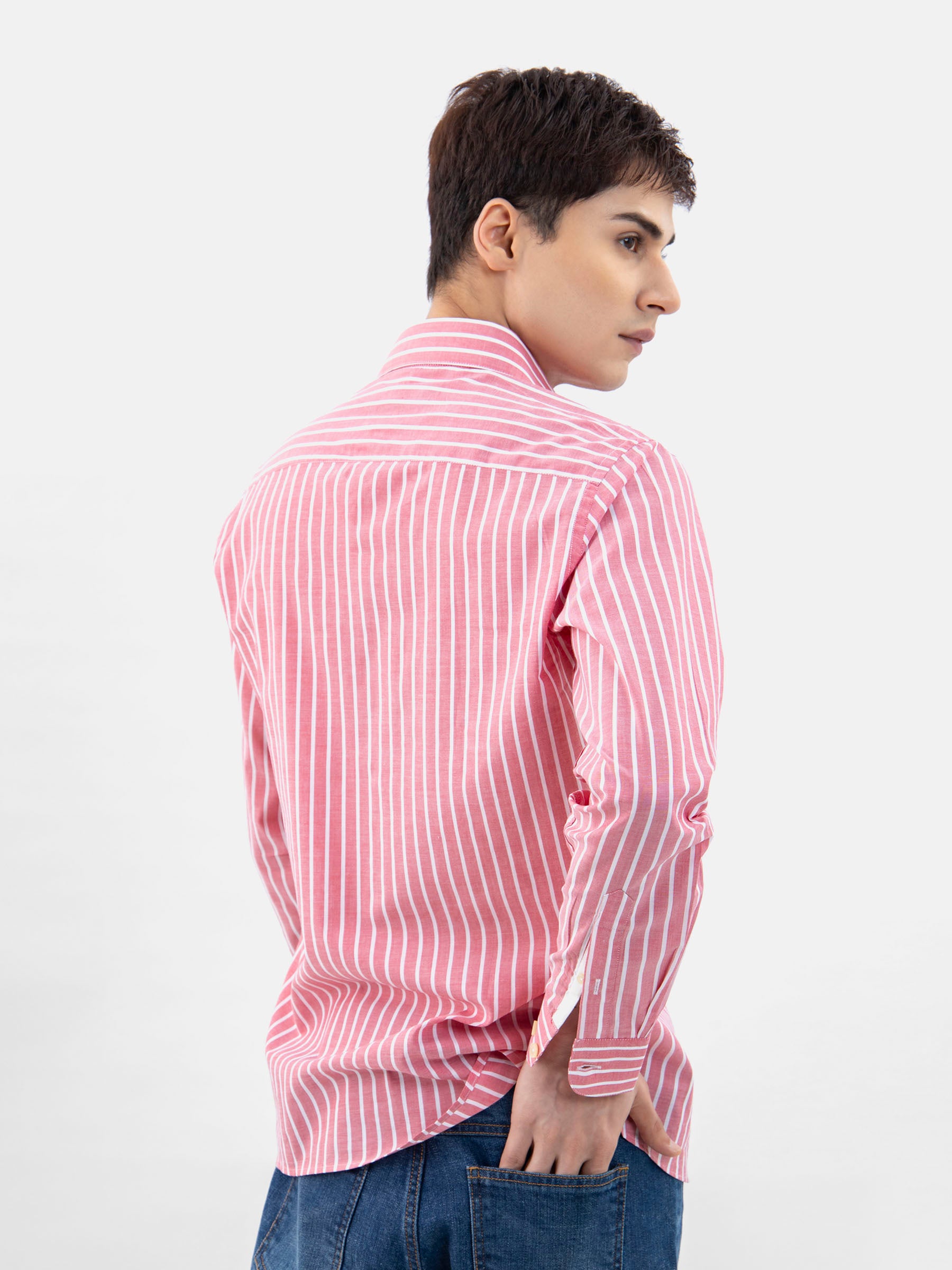 Red 3324 Light Weight Striped Shirt SS2024