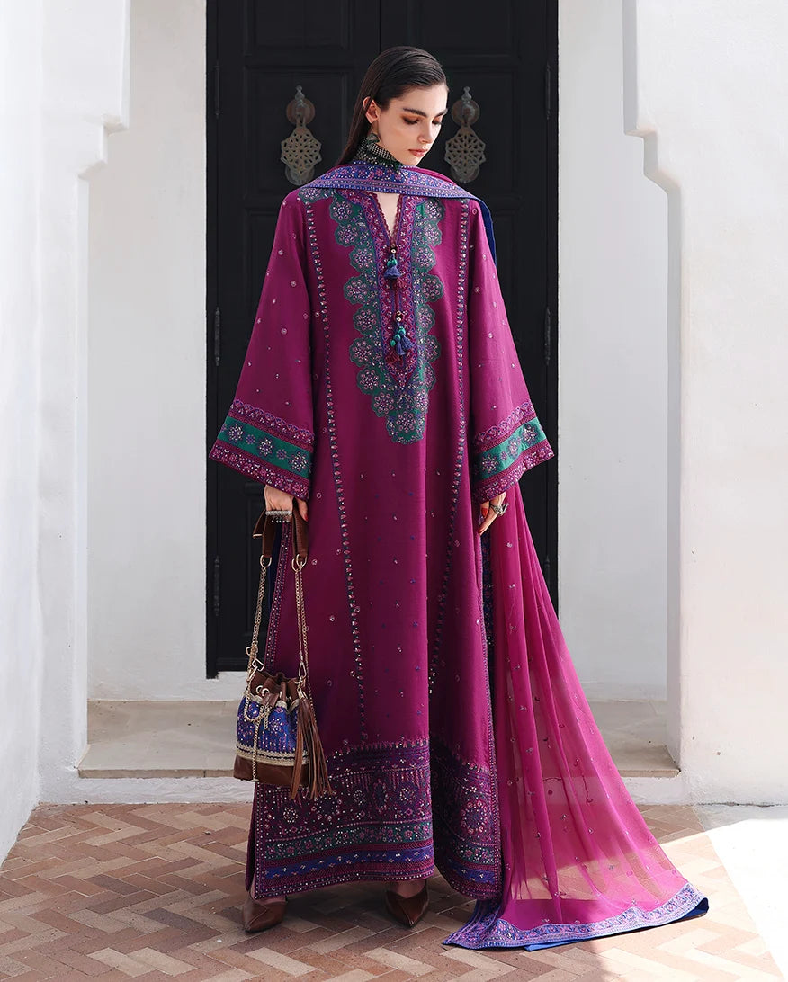 Mushq Nuvera 26 Embroidered 3-Piece Unstitched Suit (Reina Rouge)
