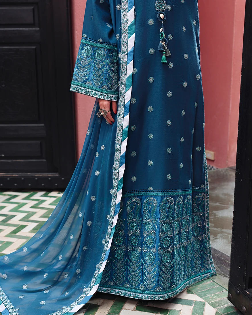 Mushq Nuvera 26 Embroidered 3-Piece Unstitched Suit (Rouge Sapphire)