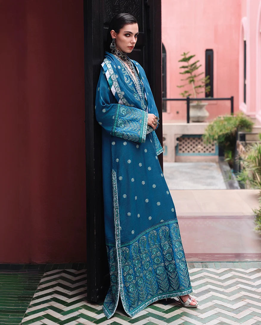 Mushq Nuvera 26 Embroidered 3-Piece Unstitched Suit (Rouge Sapphire)