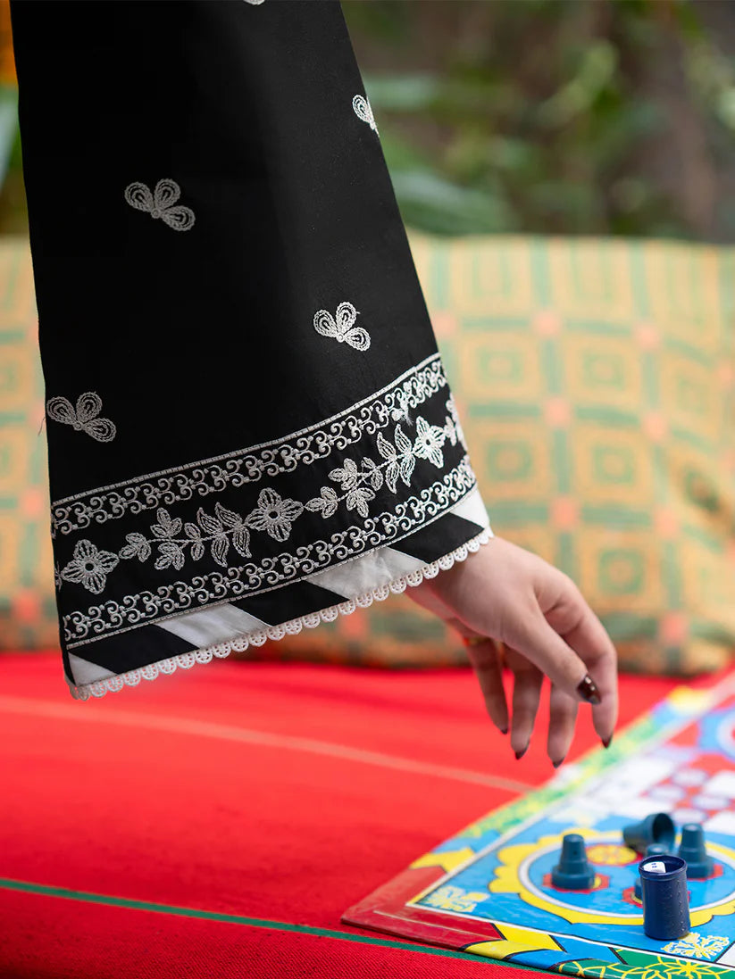 Inlays Mahnur – Embroidered Lawn 3 Piece Unstitched Suit with Chiffon Dupatta (ST-01)