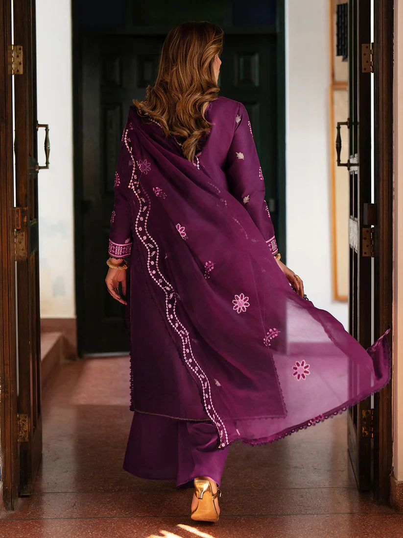 Inlays Mahnur – Embroidered Lawn 3 Piece Unstitched Suit with Chiffon Dupatta (ST-04)