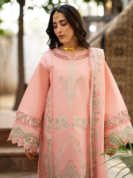 Inlays Mahnur – Embroidered Lawn 3 Piece Unstitched Suit with Chiffon Dupatta (ST-05)